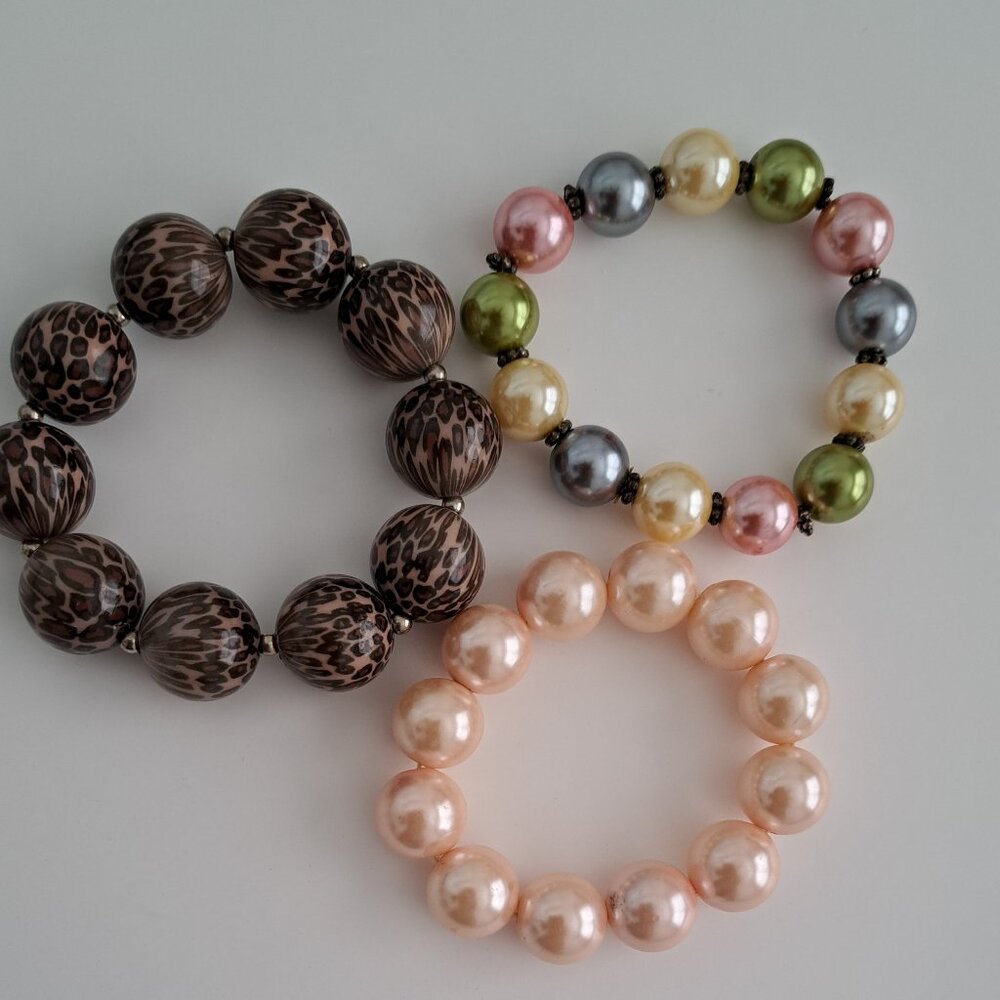 Women's Beaded Stretchy Bracelets pearl